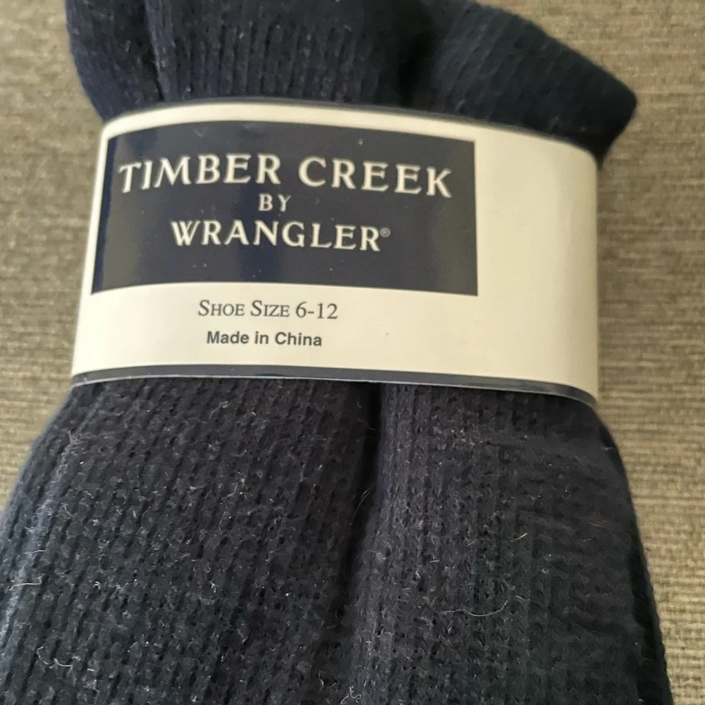 New Timber Creek by Wrangler Mens Black Knit 2 Socks Sz 6-12